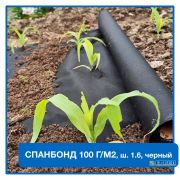 Черный спанбонд 100 г/м², ширина 1,6 м Черный спанбонд 100 г/м², ширина 1,6 м